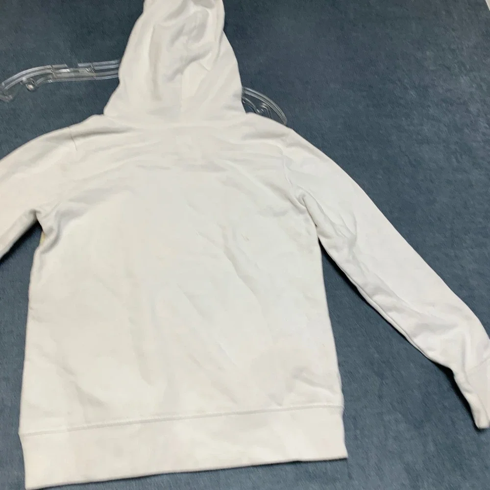 Gap Hoodie Kids M8 White Rainbow Graphic Print Logo Short Sleeve Pullover